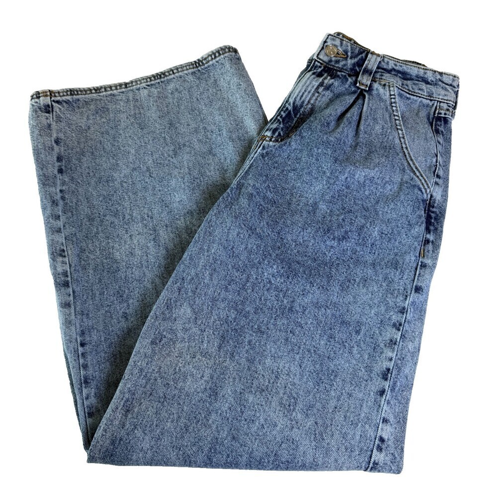 Forever 21 Wide Leg Pleated Women's Jeans, Size M, High Rise, Light Acid Wash